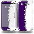 Ripped Colors Purple White - Decal Style Skin (fits Samsung Galaxy S III S3)