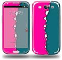 Ripped Colors Hot Pink Seafoam Green - Decal Style Skin (fits Samsung Galaxy S III S3)