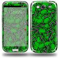 Scattered Skulls Green - Decal Style Skin (fits Samsung Galaxy S III S3)