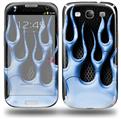Metal Flames Blue - Decal Style Skin (fits Samsung Galaxy S III S3)