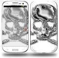 Chrome Skull on White - Decal Style Skin (fits Samsung Galaxy S III S3)