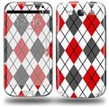Argyle Red and Gray - Decal Style Skin (fits Samsung Galaxy S III S3)