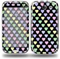 Pastel Hearts on Black - Decal Style Skin (fits Samsung Galaxy S III S3)