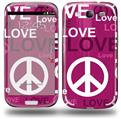 Love and Peace Hot Pink - Decal Style Skin (fits Samsung Galaxy S III S3)