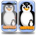 Penguins on Blue - Decal Style Skin (fits Samsung Galaxy S III S3)
