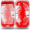 Big Kiss White Lips on Red - Decal Style Skin (fits Samsung Galaxy S III S3)