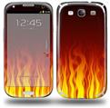 Fire on Black - Decal Style Skin (fits Samsung Galaxy S III S3)