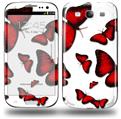 Butterflies Red - Decal Style Skin (fits Samsung Galaxy S III S3)