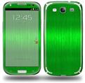 Simulated Brushed Metal Green - Decal Style Skin (fits Samsung Galaxy S III S3)