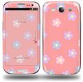 Pastel Flowers on Pink - Decal Style Skin (fits Samsung Galaxy S III S3)