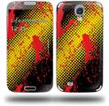 Halftone Splatter Yellow Red - Decal Style Skin (fits Samsung Galaxy S IV S4)