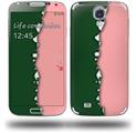 Ripped Colors Green Pink - Decal Style Skin (fits Samsung Galaxy S IV S4)