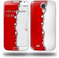 Ripped Colors Red White - Decal Style Skin (fits Samsung Galaxy S IV S4)
