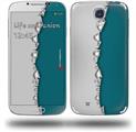 Ripped Colors Gray Seafoam Green - Decal Style Skin (fits Samsung Galaxy S IV S4)