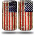 Painted Faded and Cracked USA American Flag - Decal Style Skin (fits Samsung Galaxy S IV S4)