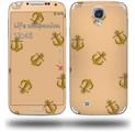 Anchors Away Peach - Decal Style Skin (fits Samsung Galaxy S IV S4)