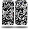 Scattered Skulls Black - Decal Style Skin (fits Samsung Galaxy S IV S4)