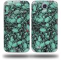Scattered Skulls Seafoam Green - Decal Style Skin (fits Samsung Galaxy S IV S4)
