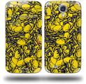 Scattered Skulls Yellow - Decal Style Skin (fits Samsung Galaxy S IV S4)