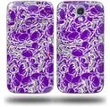 Scattered Skulls Purple - Decal Style Skin (fits Samsung Galaxy S IV S4)