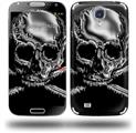 Chrome Skull on Black - Decal Style Skin (fits Samsung Galaxy S IV S4)