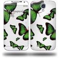 Butterflies Green - Decal Style Skin (fits Samsung Galaxy S IV S4)