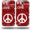 Love and Peace Red - Decal Style Skin (fits Samsung Galaxy S IV S4)