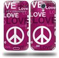 Love and Peace Hot Pink - Decal Style Skin (fits Samsung Galaxy S IV S4)