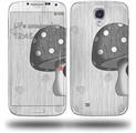 Mushrooms Gray - Decal Style Skin (fits Samsung Galaxy S IV S4)