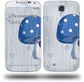 Mushrooms Blue - Decal Style Skin (fits Samsung Galaxy S IV S4)