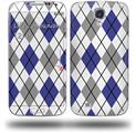 Argyle Blue and Gray - Decal Style Skin (fits Samsung Galaxy S IV S4)