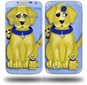 Puppy Dogs on Blue - Decal Style Skin (fits Samsung Galaxy S IV S4)