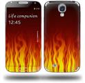 Fire on Black - Decal Style Skin (fits Samsung Galaxy S IV S4)