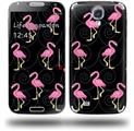 Flamingos on Black - Decal Style Skin (fits Samsung Galaxy S IV S4)