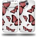 Butterflies Pink - Decal Style Skin (fits Samsung Galaxy S IV S4)