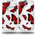 Butterflies Red - Decal Style Skin (fits Samsung Galaxy S IV S4)
