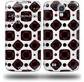 Red And Black Squared - Decal Style Skin (fits Samsung Galaxy S IV S4)