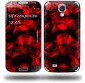 Skulls Confetti Red - Decal Style Skin (fits Samsung Galaxy S IV S4)