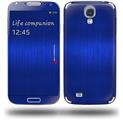 Simulated Brushed Metal Blue - Decal Style Skin (fits Samsung Galaxy S IV S4)