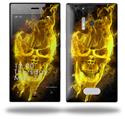 Flaming Fire Skull Yellow - Decal Style Skin (fits Nokia Lumia 928)