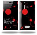 Lots of Dots Red on Black - Decal Style Skin (fits Nokia Lumia 928)