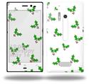 Christmas Holly Leaves on White - Decal Style Skin (fits Nokia Lumia 928)