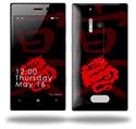 Oriental Dragon Red on Black - Decal Style Skin (fits Nokia Lumia 928)