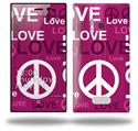 Love and Peace Hot Pink - Decal Style Skin (fits Nokia Lumia 928)