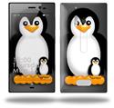 Penguins on Black - Decal Style Skin (fits Nokia Lumia 928)