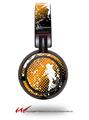 Decal style Skin Wrap for Sony MDR ZX100 Headphones Halftone Splatter White Orange (HEADPHONES  NOT INCLUDED)