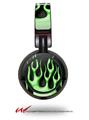 Decal style Skin Wrap for Sony MDR ZX100 Headphones Metal Flames Green (HEADPHONES  NOT INCLUDED)