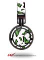 Decal style Skin Wrap for Sony MDR ZX100 Headphones Butterflies Green (HEADPHONES  NOT INCLUDED)