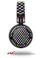 Decal style Skin Wrap for Sony MDR ZX100 Headphones Pastel Hearts on Black (HEADPHONES  NOT INCLUDED)