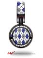 Decal style Skin Wrap for Sony MDR ZX100 Headphones Argyle Blue and Gray (HEADPHONES  NOT INCLUDED)